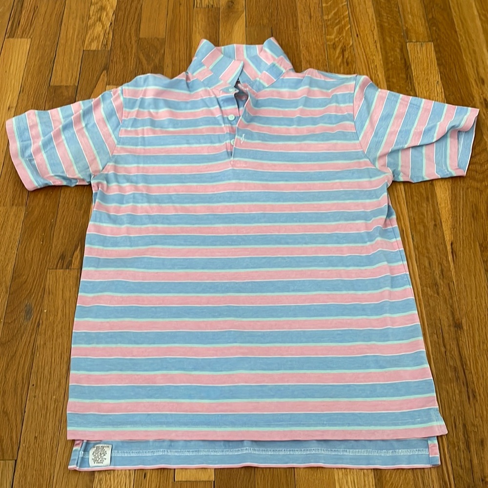 Peter Millar mens striped golf shirt - men's small